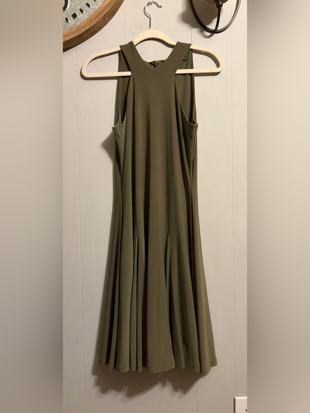 Ralph Lauren Olive Green Maxi Dress with Pockets hits below knee
